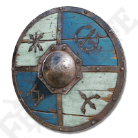 Blue white Wooden Shield